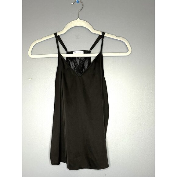 Ekouaer Satin Spaghetti Strap Cami Womens Size M Black Floral Lace Back Sexy - Picture 1 of 12